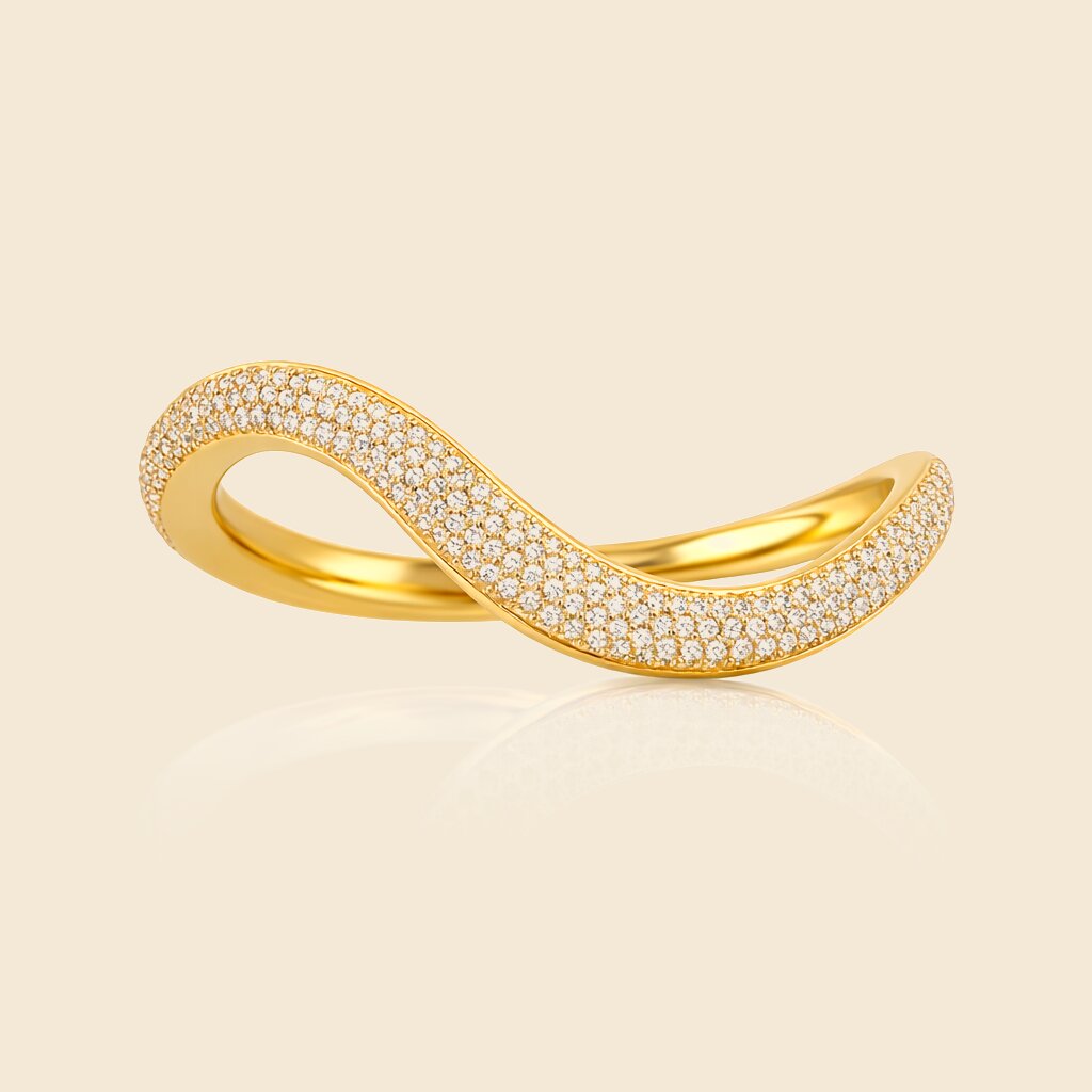 Crête Micro-Pavé diamond eternity ring with delicate pavé setting by Maison Soléne