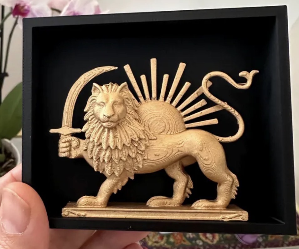 Lion and Sun sculpture inspiration for Shir-o-Khorshid signet ring