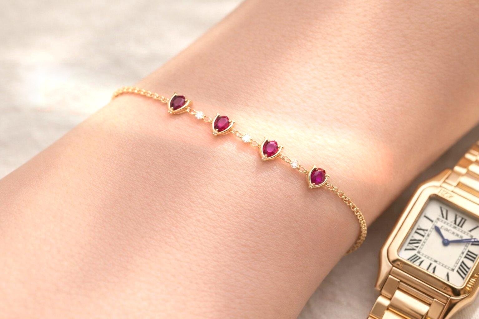 Bloom gold tulip bracelet, sculpted fine jewelry by Maison Soléne